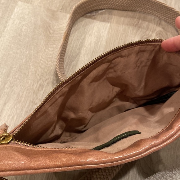 Anthropologie Blush Ada Faux Leather Woven Crossbody Bag - Picture 5 of 7